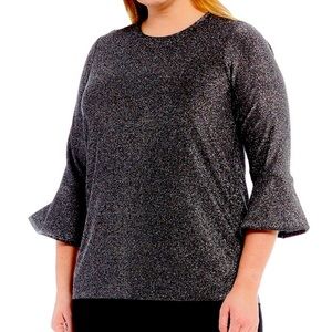 Michael Michael Kors Metallic Bell Sleeve Top